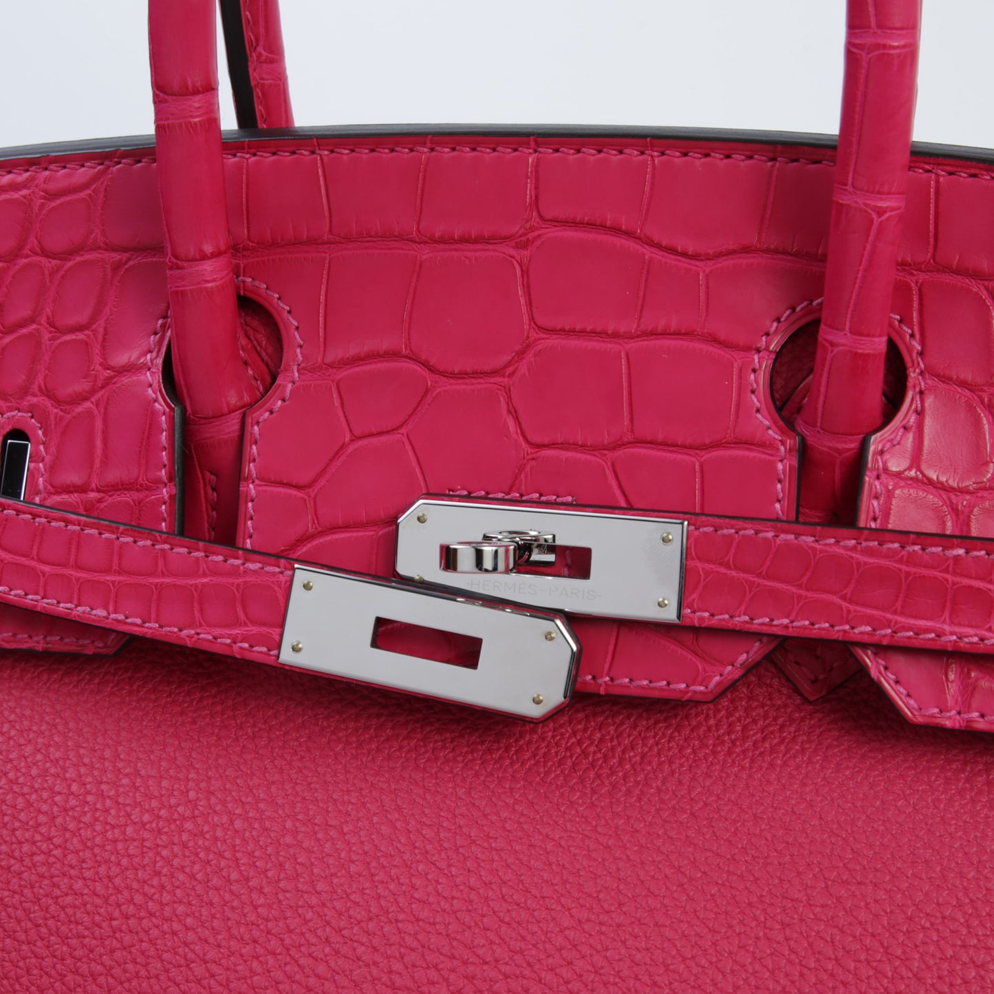 HERMÈS エルメス バーキン30 タッチ フランボワーズ クロコダイル アリゲーター マット