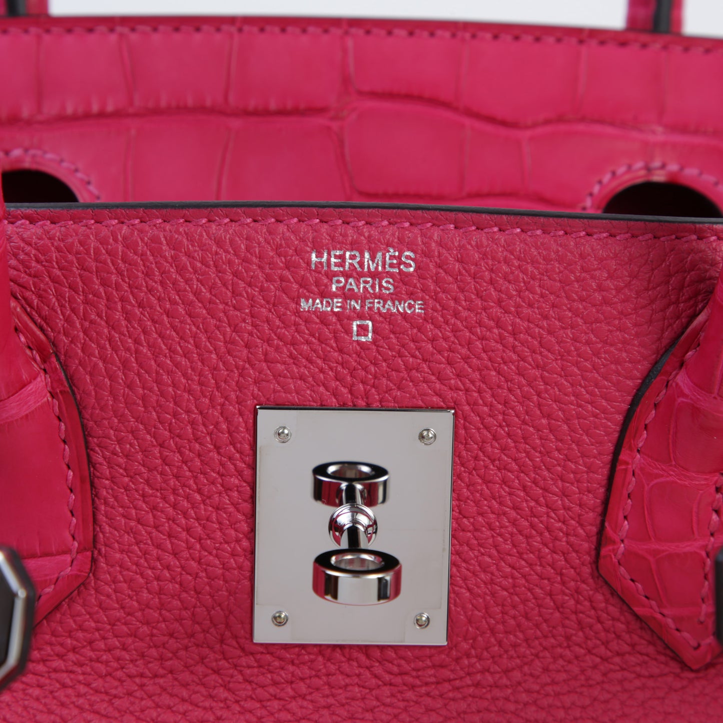 HERMÈS エルメス バーキン30 タッチ フランボワーズ クロコダイル アリゲーター マット