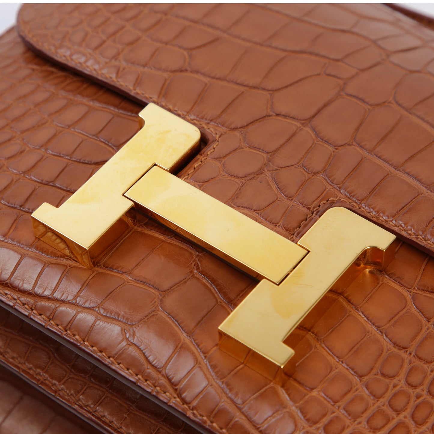 HERMÈS Hermes Constance 24 Gold Crocodile Alligator Matte