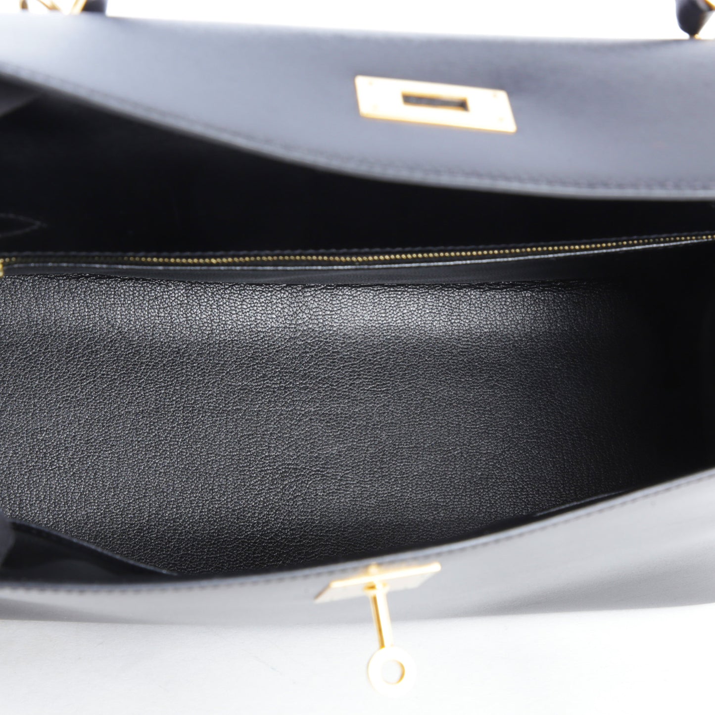 HERMÈS エルメス ケリー32 セリエ ブラック ゴールド金具
