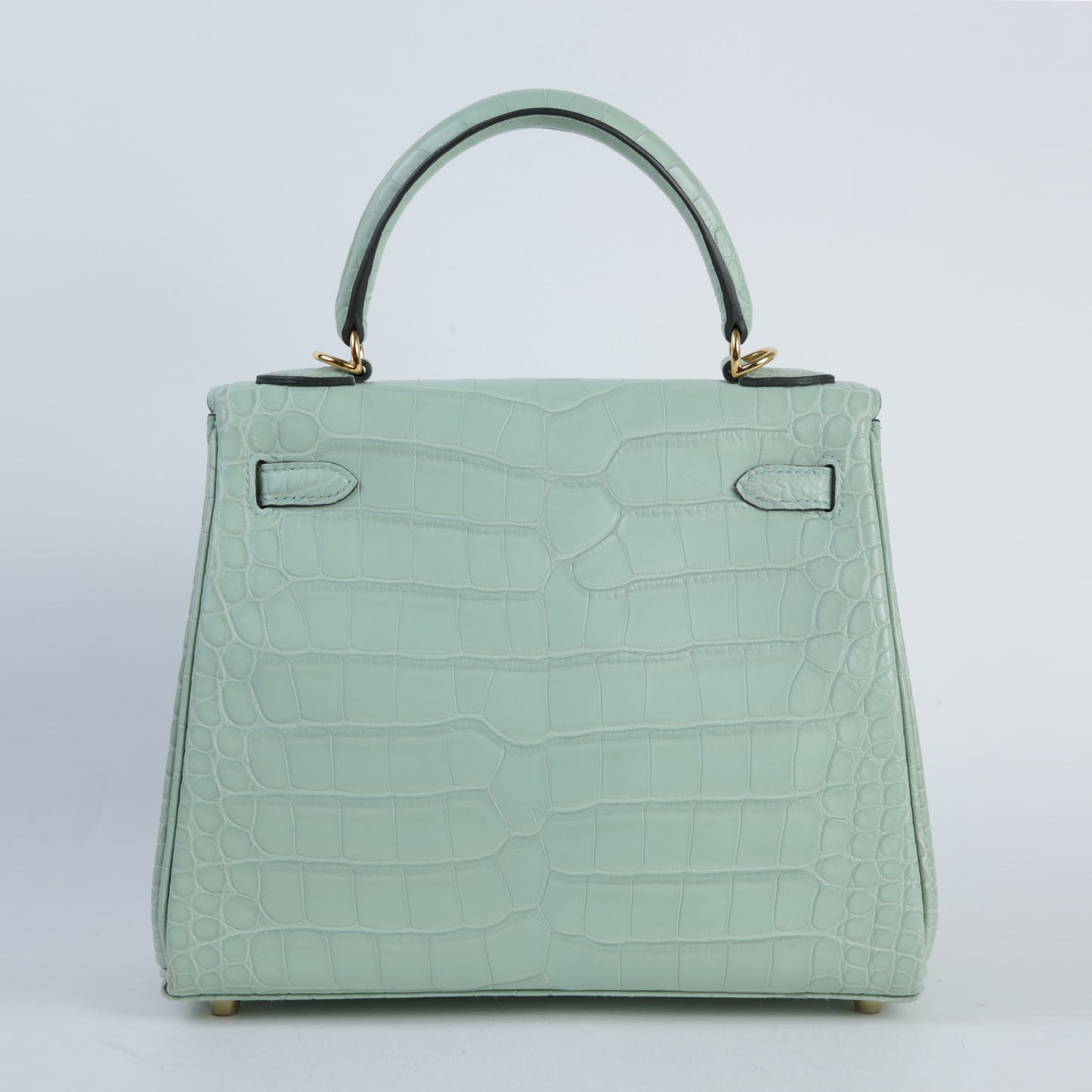 HERMÈS エルメス ケリー25 ヴェール・デュー クロコダイル アリゲーター マット