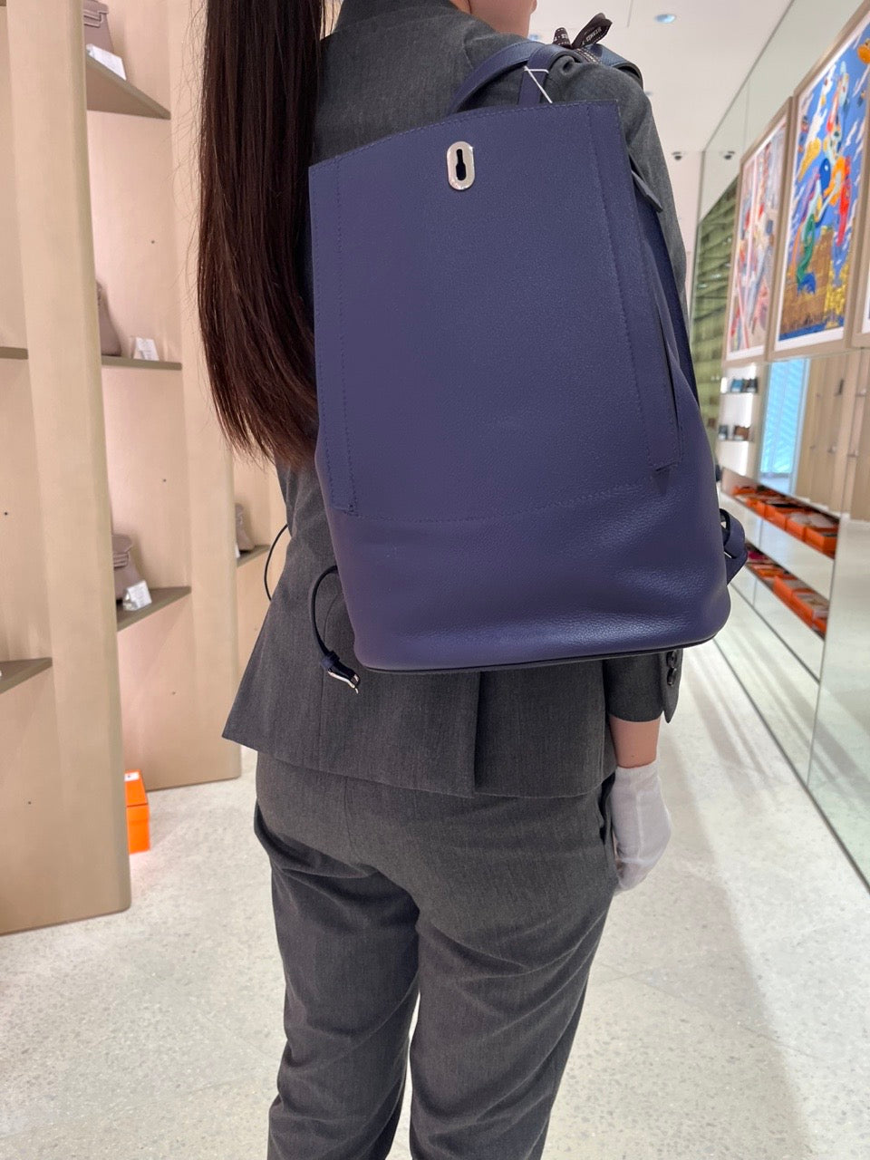 HERMÈS エルメス サックアド GR24 ブルーアンクル