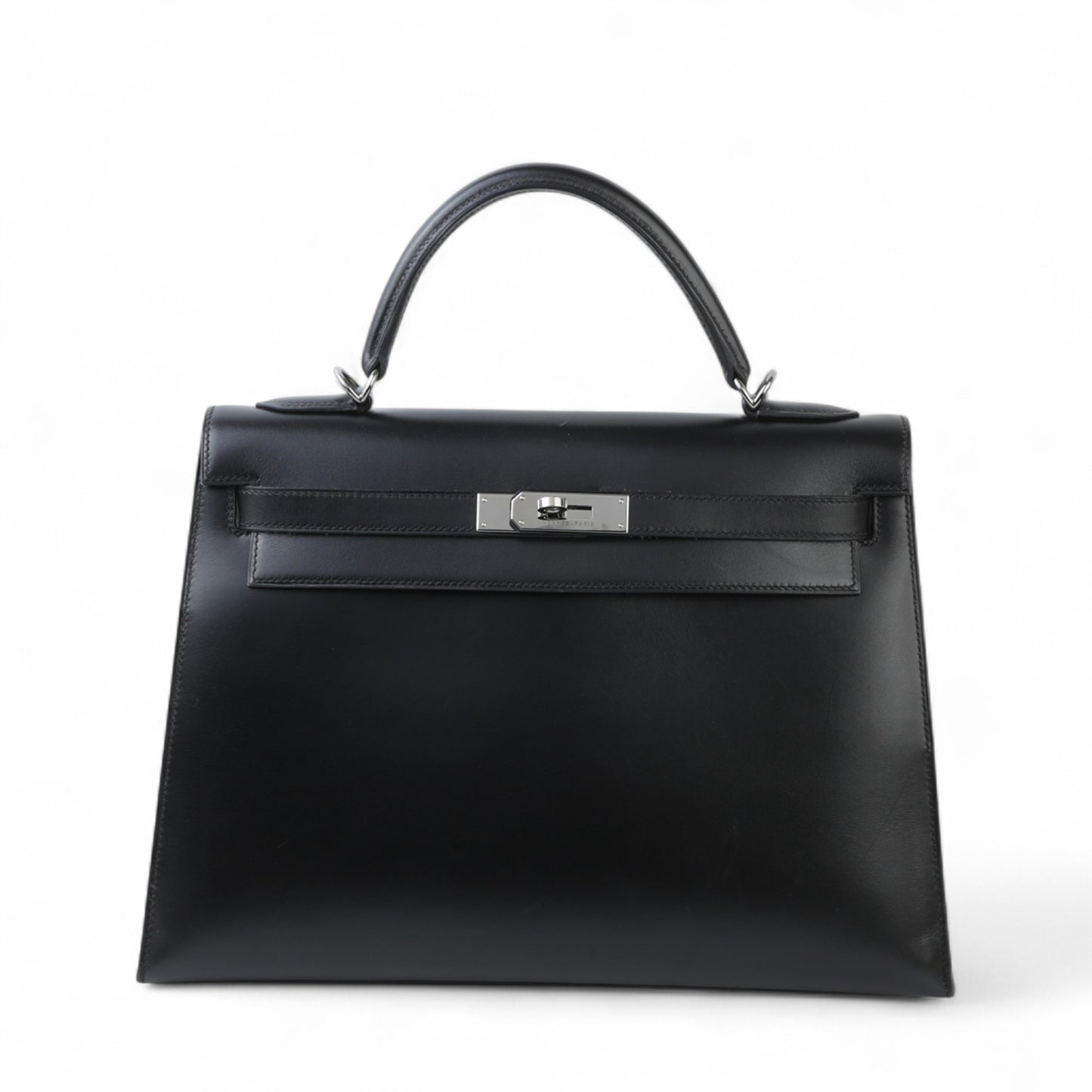 HERMÈS Hermès Kelly 32 Serie Black with Ruthenium Hardware AB