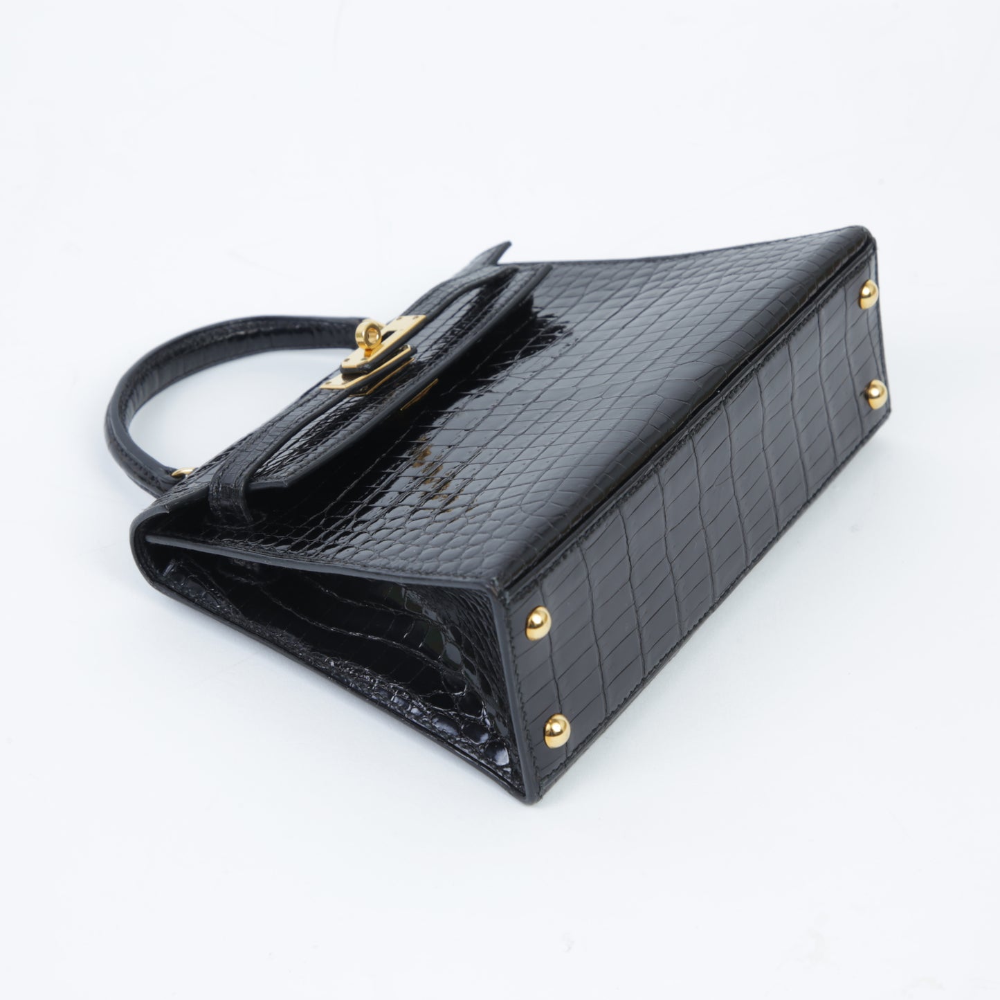 HERMÈS エルメス ミニミニケリー ブラック クロコダイル ポロサス リセ