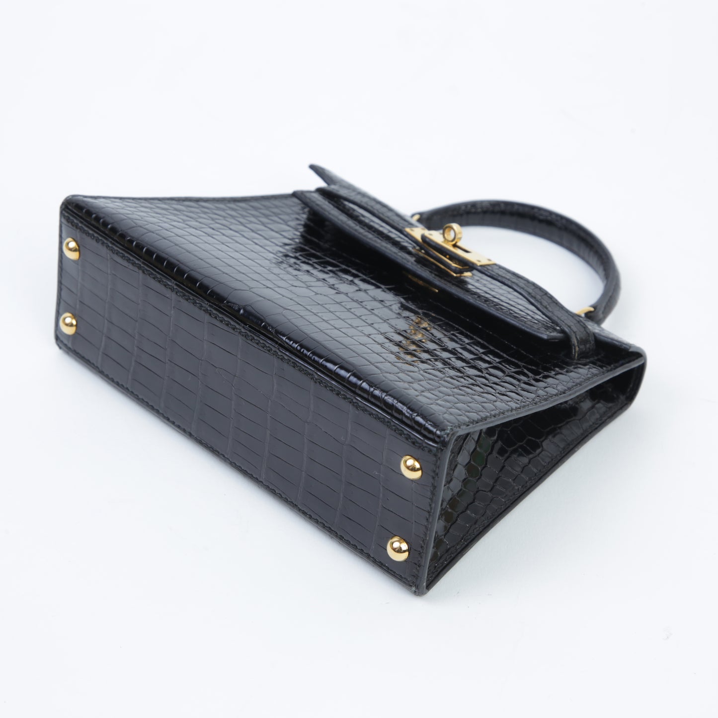 HERMÈS エルメス ミニミニケリー ブラック クロコダイル ポロサス リセ