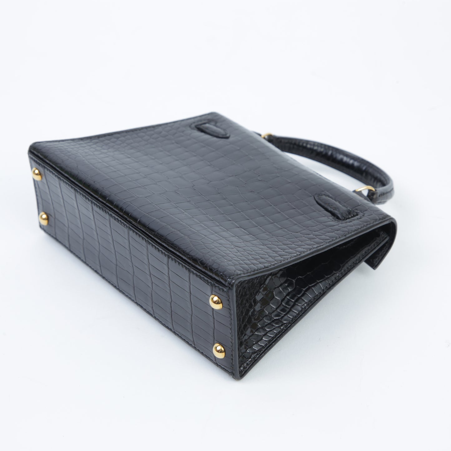 HERMÈS エルメス ミニミニケリー ブラック クロコダイル ポロサス リセ
