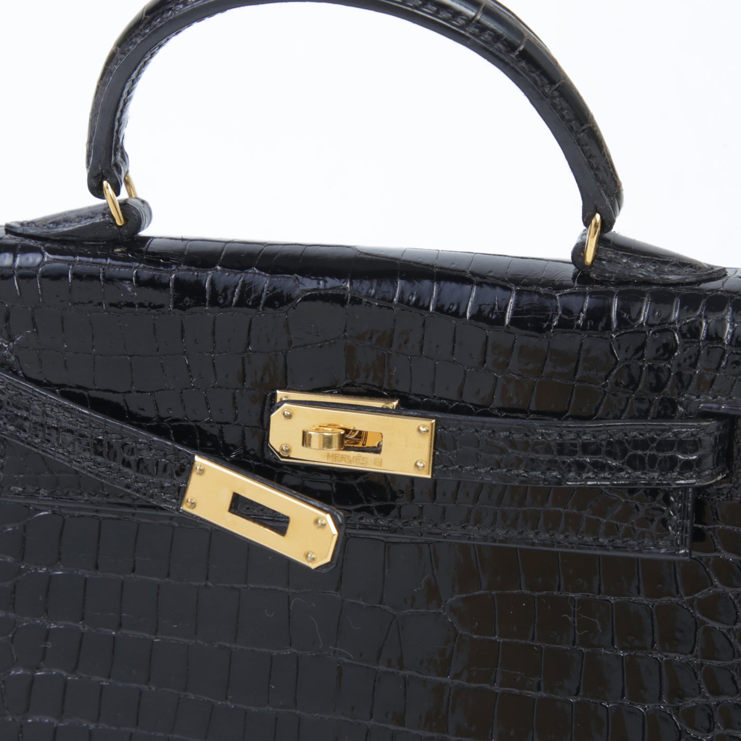 HERMÈS エルメス ミニミニケリー ブラック クロコダイル ポロサス リセ