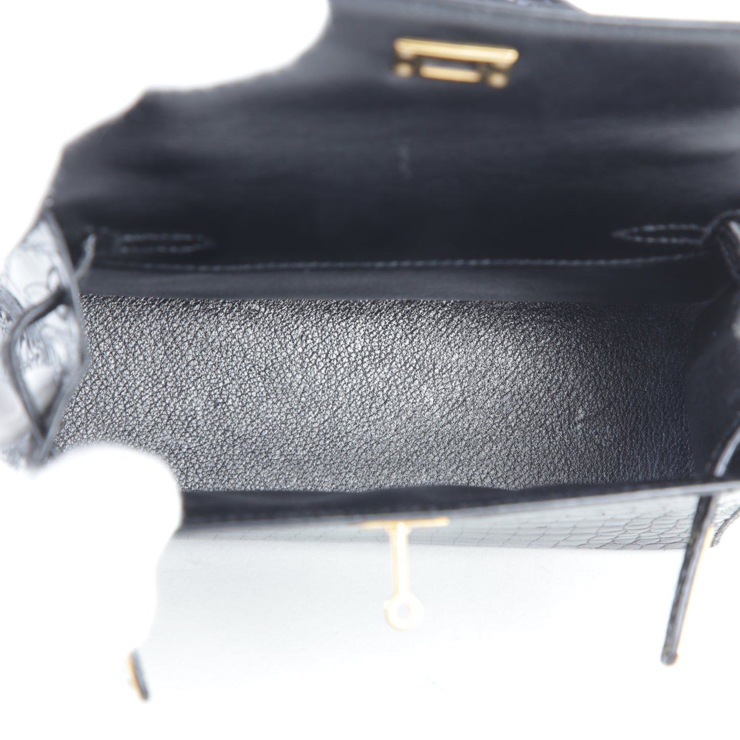 HERMÈS エルメス ミニミニケリー ブラック クロコダイル ポロサス リセ