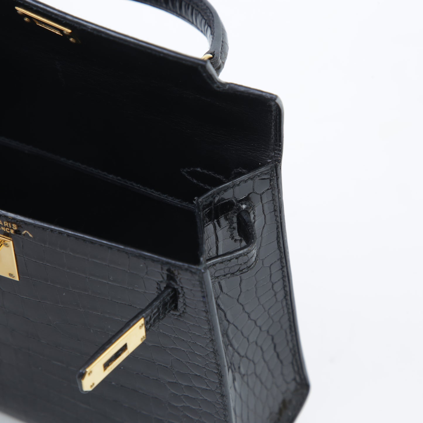 HERMÈS エルメス ミニミニケリー ブラック クロコダイル ポロサス リセ