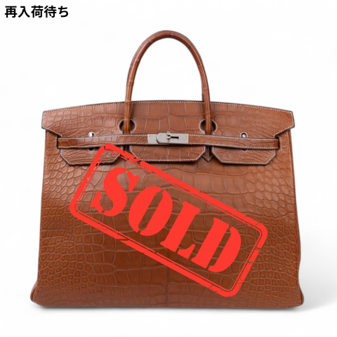 HERMÈS Hermes Birkin 40 Gold Crocodile Alligator Matte