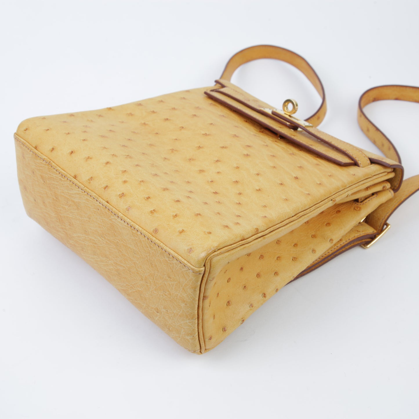 HERMÈS Hermes Kellyad PM Saffron Ostrich
