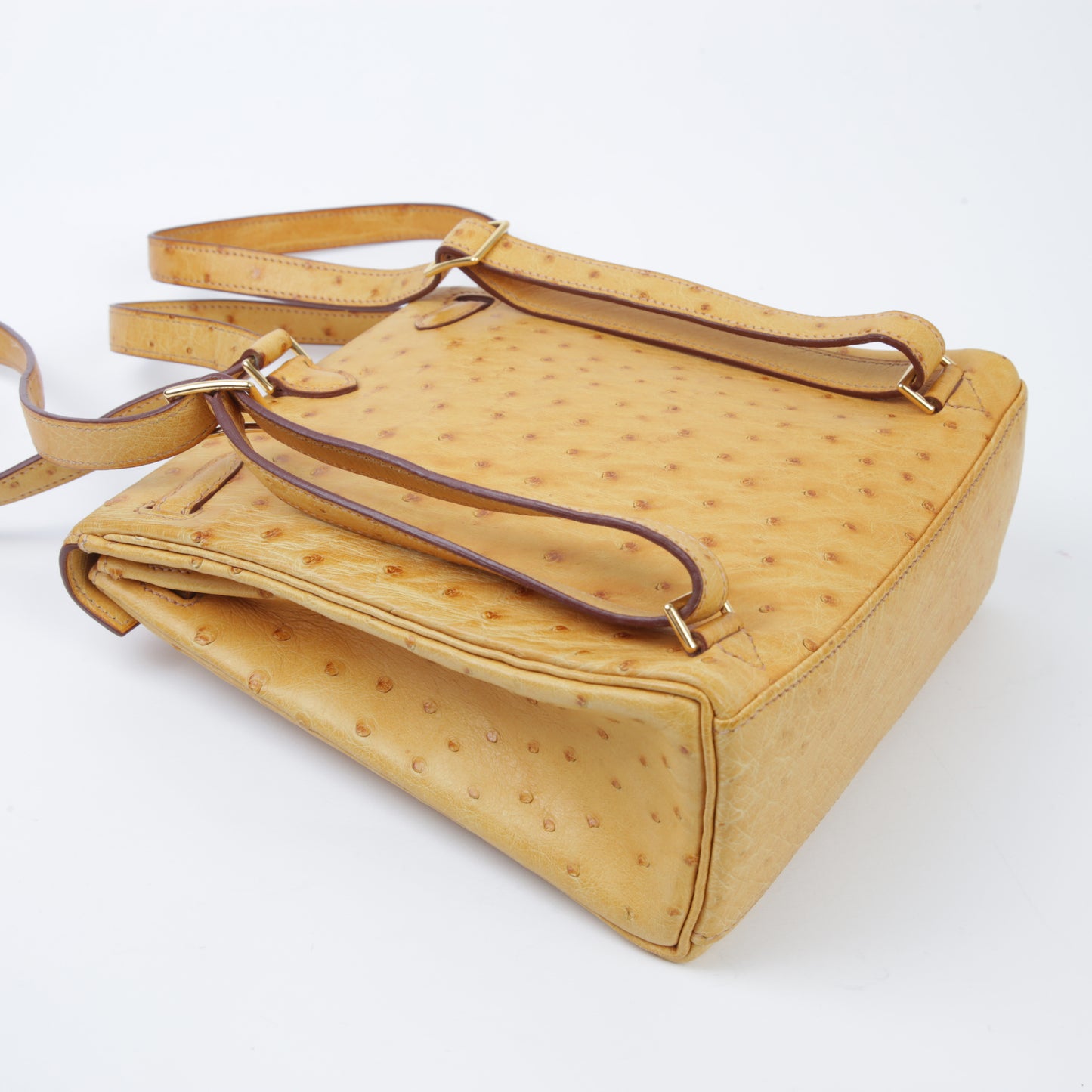 HERMÈS Hermes Kellyad PM Saffron Ostrich