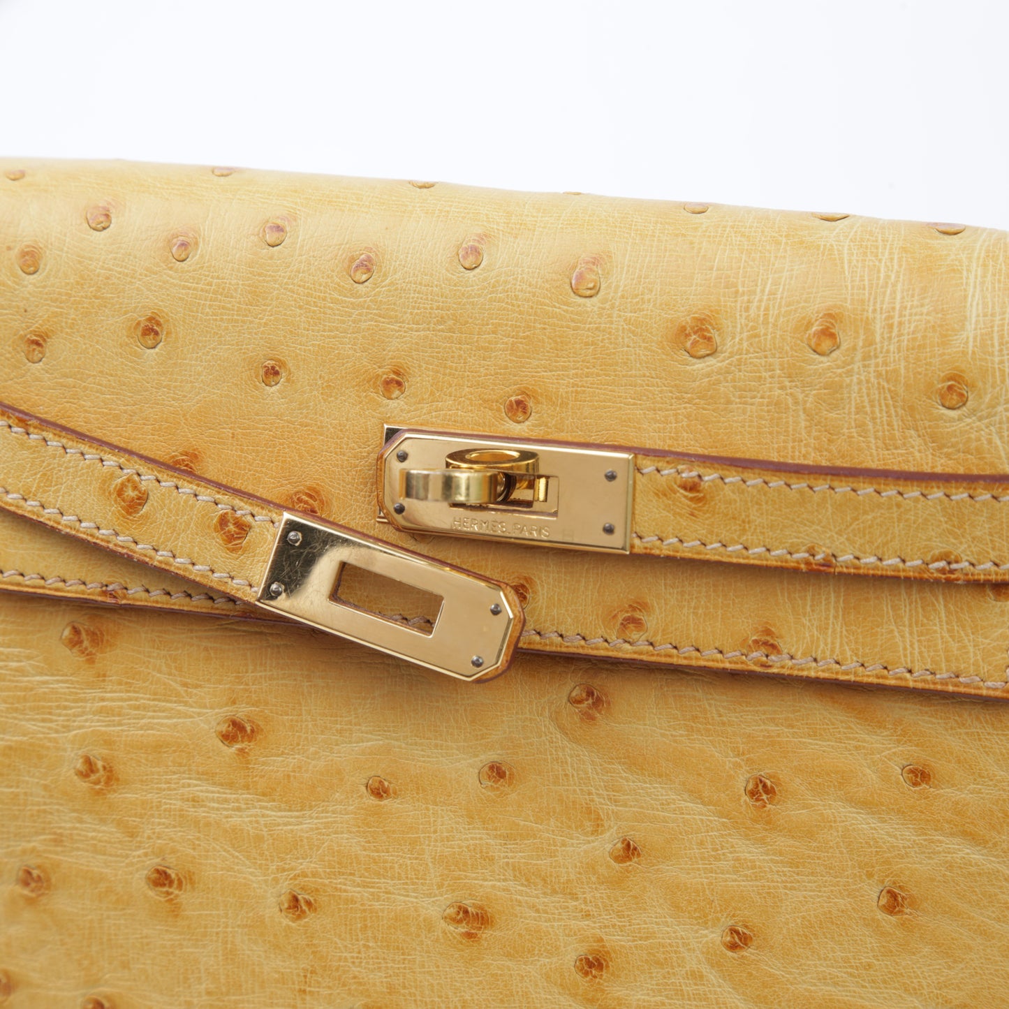 HERMÈS Hermes Kellyad PM Saffron Ostrich