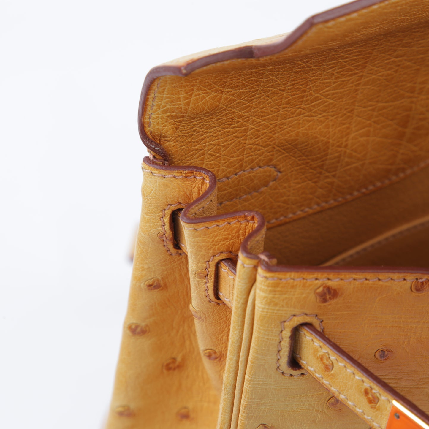 HERMÈS Hermes Kellyad PM Saffron Ostrich