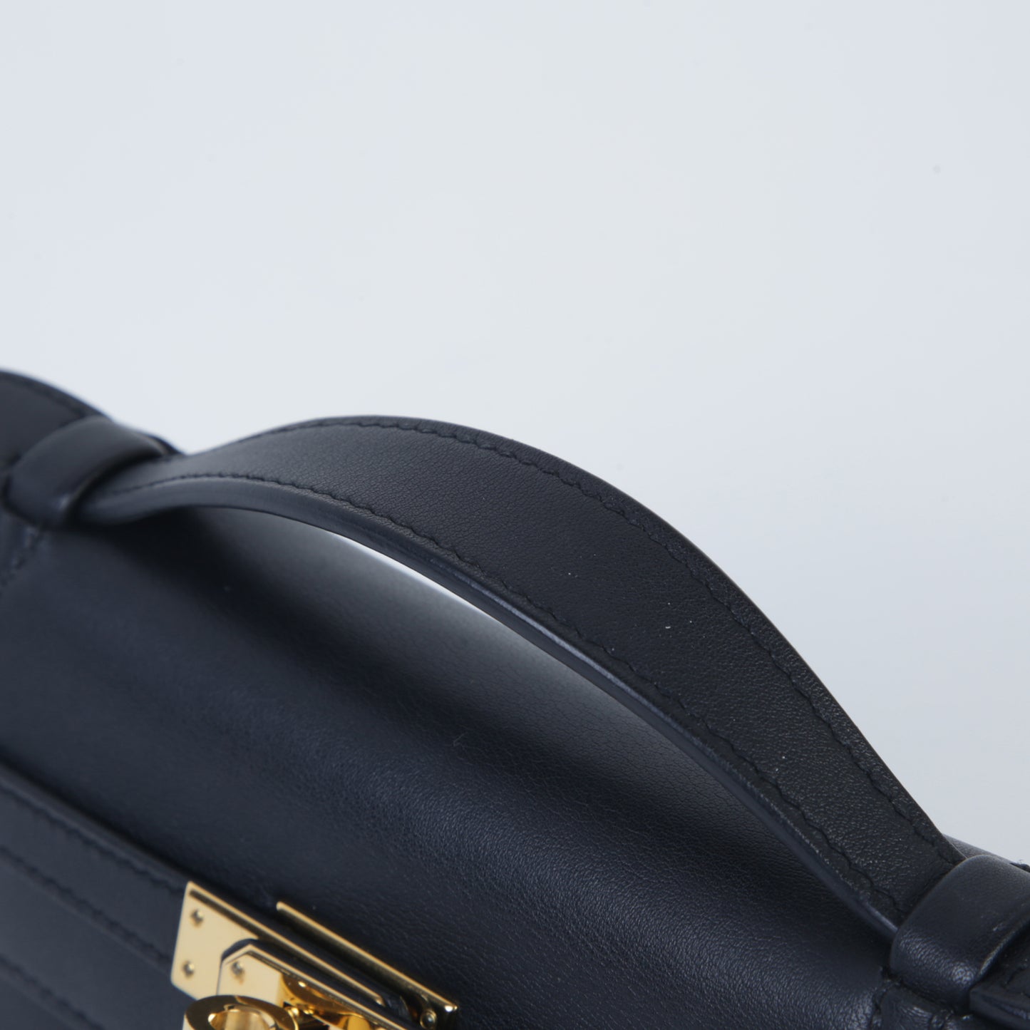 HERMÈS Hermès Kelly Pochette in Black with Gold Hardware
