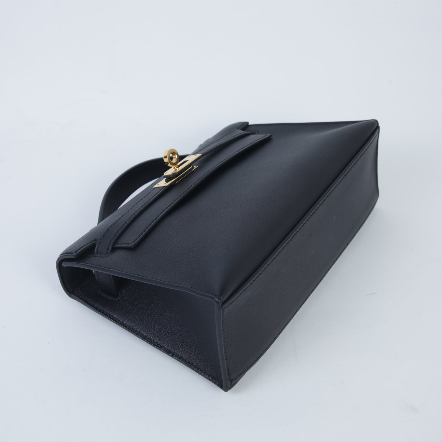 HERMÈS Hermès Kelly Pochette in Black with Gold Hardware
