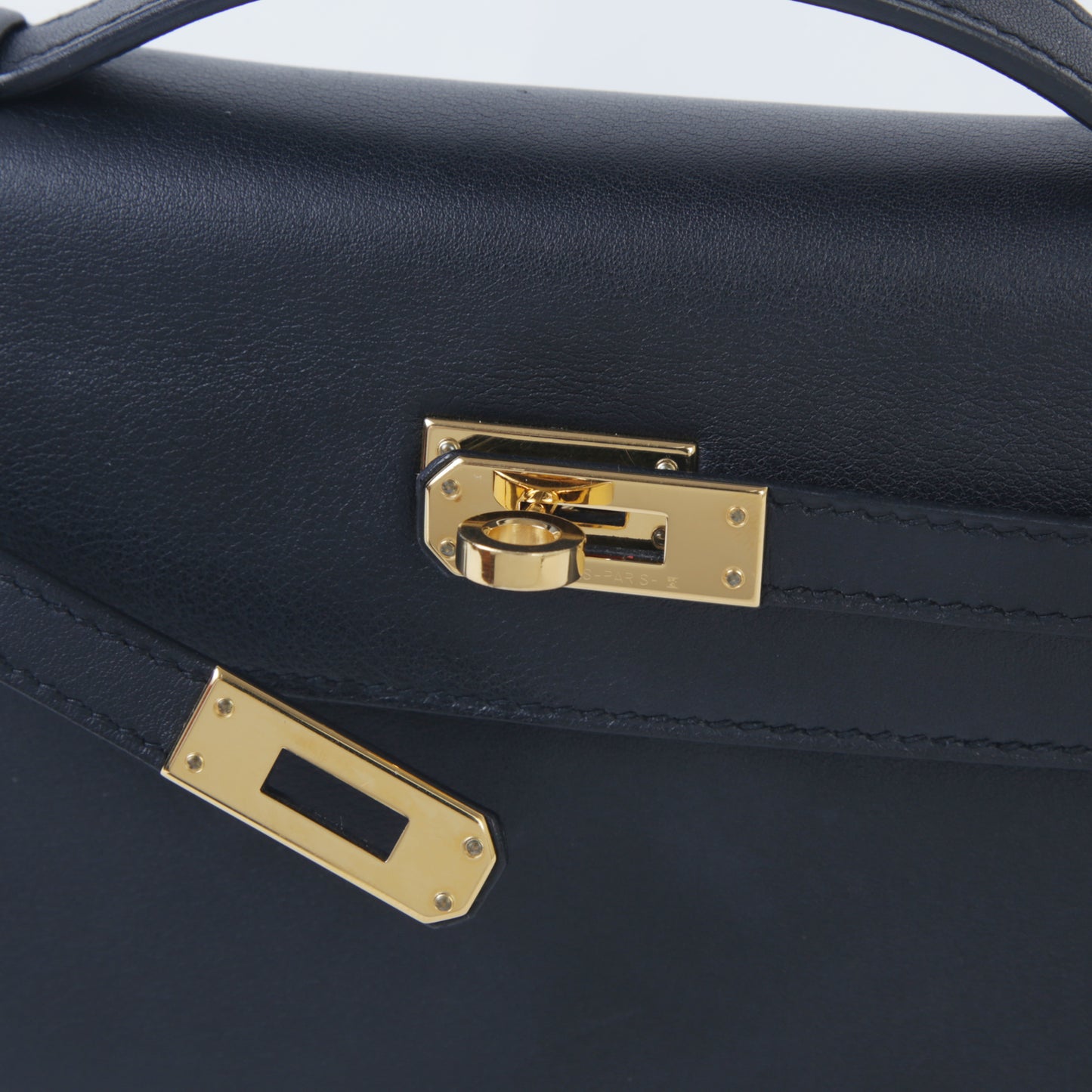 HERMÈS Hermès Kelly Pochette in Black with Gold Hardware