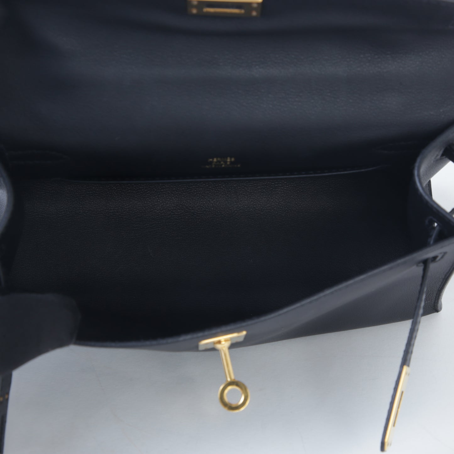 HERMÈS Hermès Kelly Pochette in Black with Gold Hardware