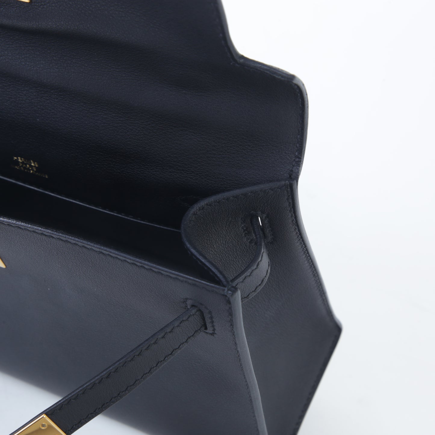 HERMÈS Hermès Kelly Pochette in Black with Gold Hardware