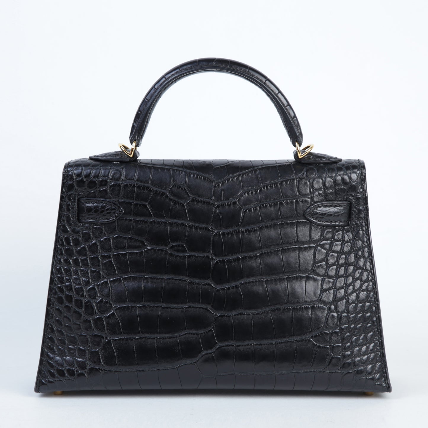 HERMÈS エルメス ミニケリー2 ブラック クロコダイル アリゲーター マット