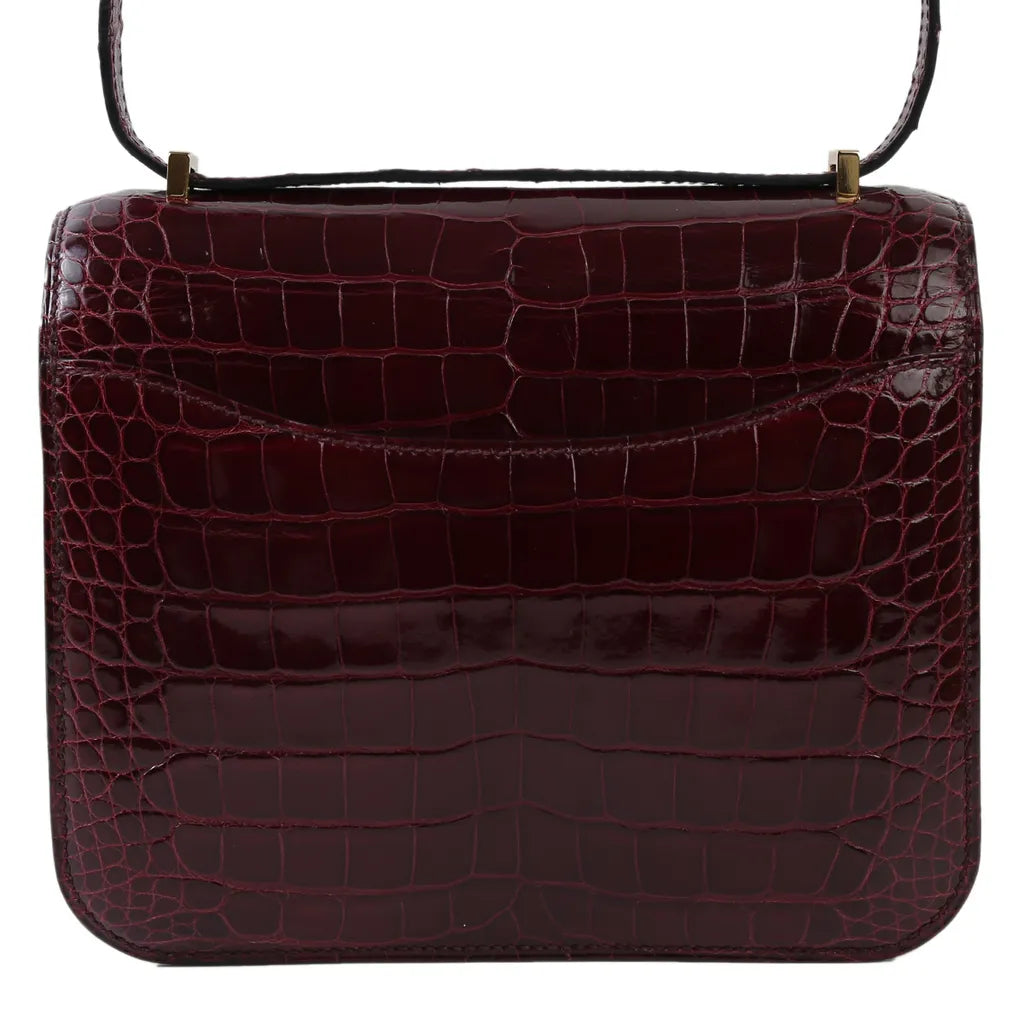 HERMÈS Hermes Constance 3 Mini Burgundy Crocodile Alligator Lise