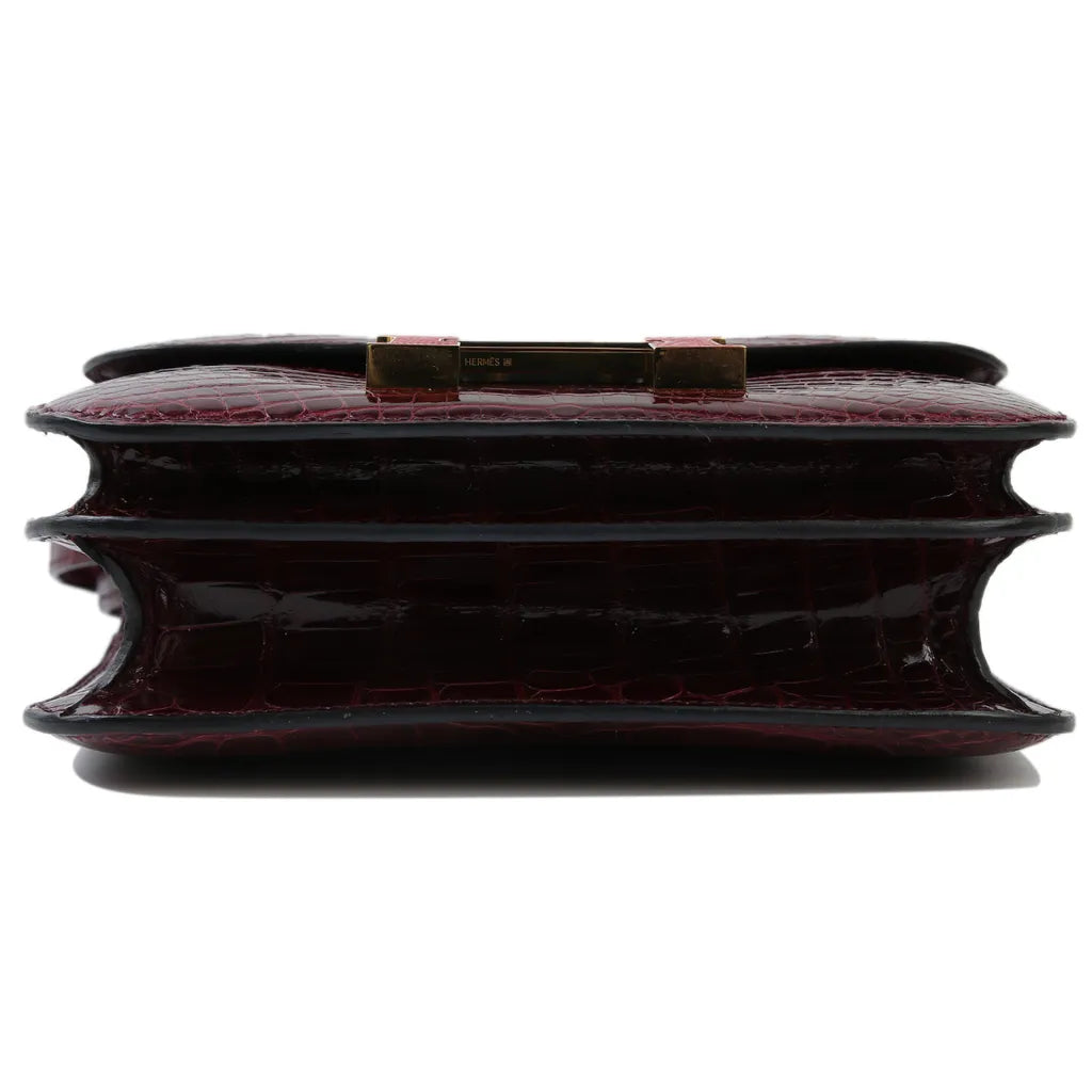 HERMÈS Hermes Constance 3 Mini Burgundy Crocodile Alligator Lise