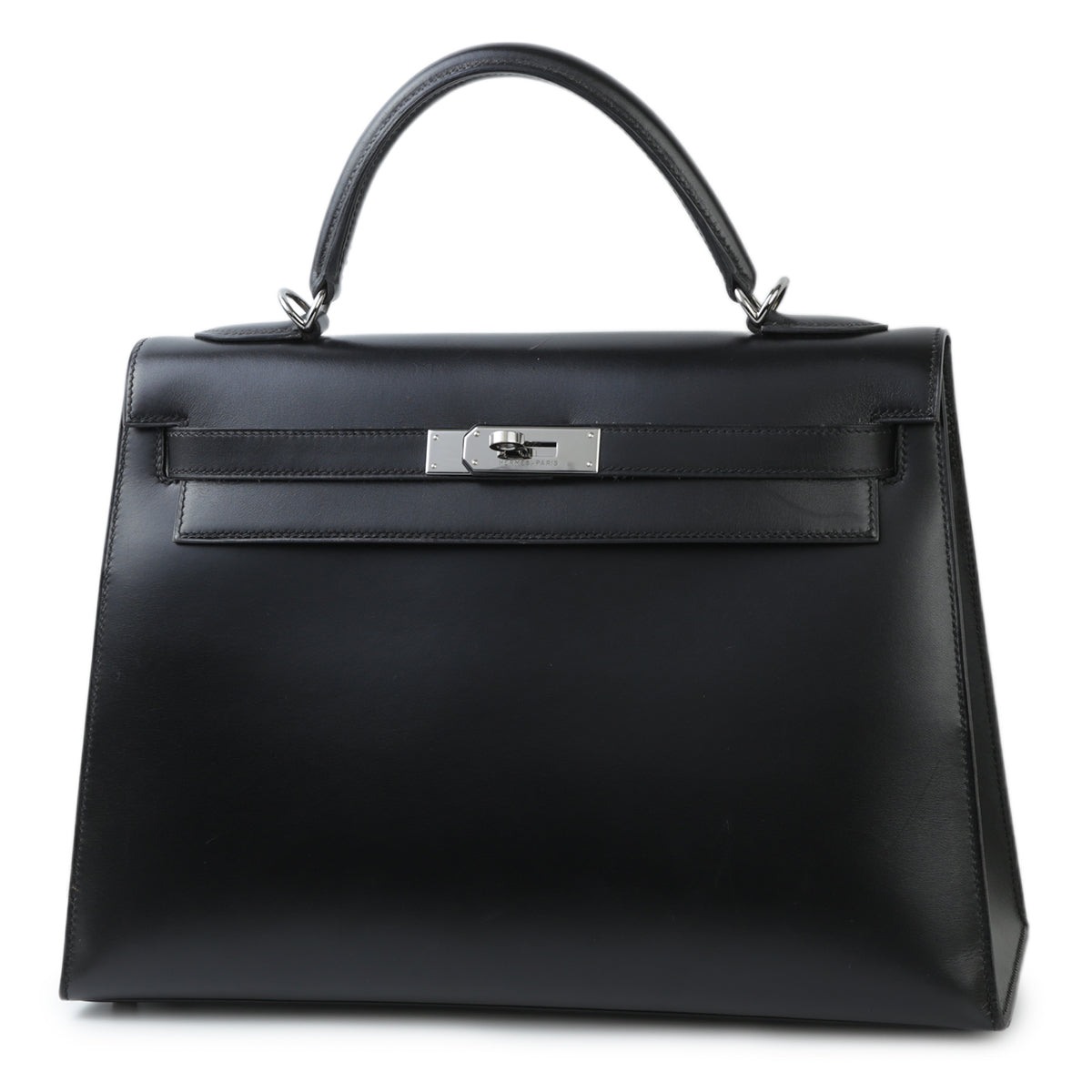 HERMÈS Hermès Kelly 32 Serie Black with Ruthenium Hardware AB