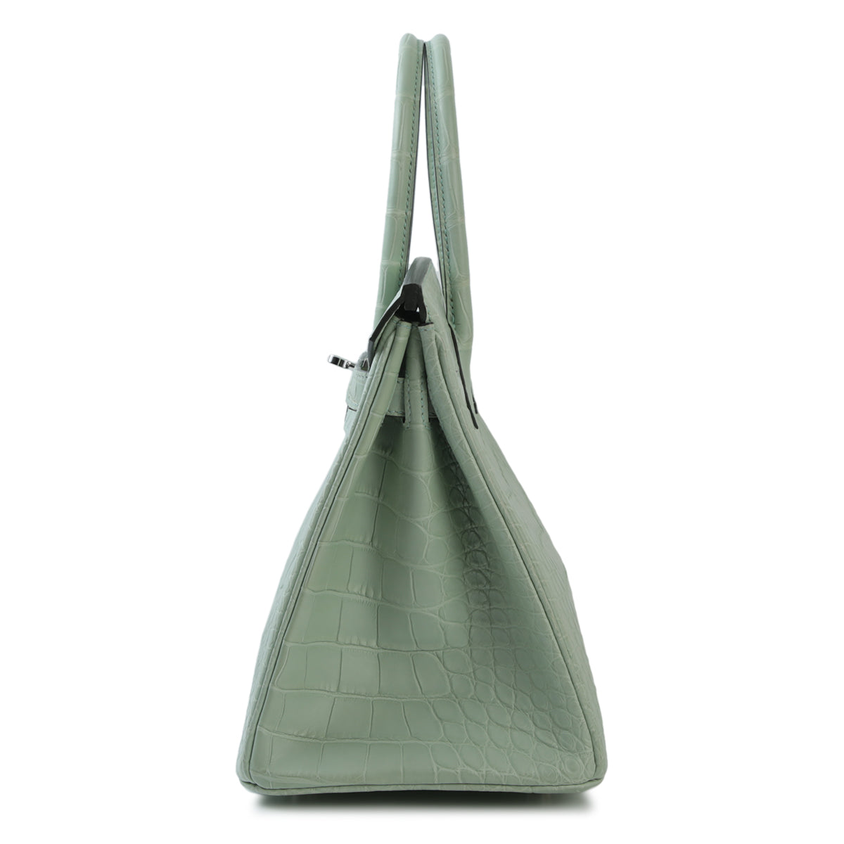 HERMÈS Hermes Birkin 30 Vert Dew Crocodile Alligator Matte
