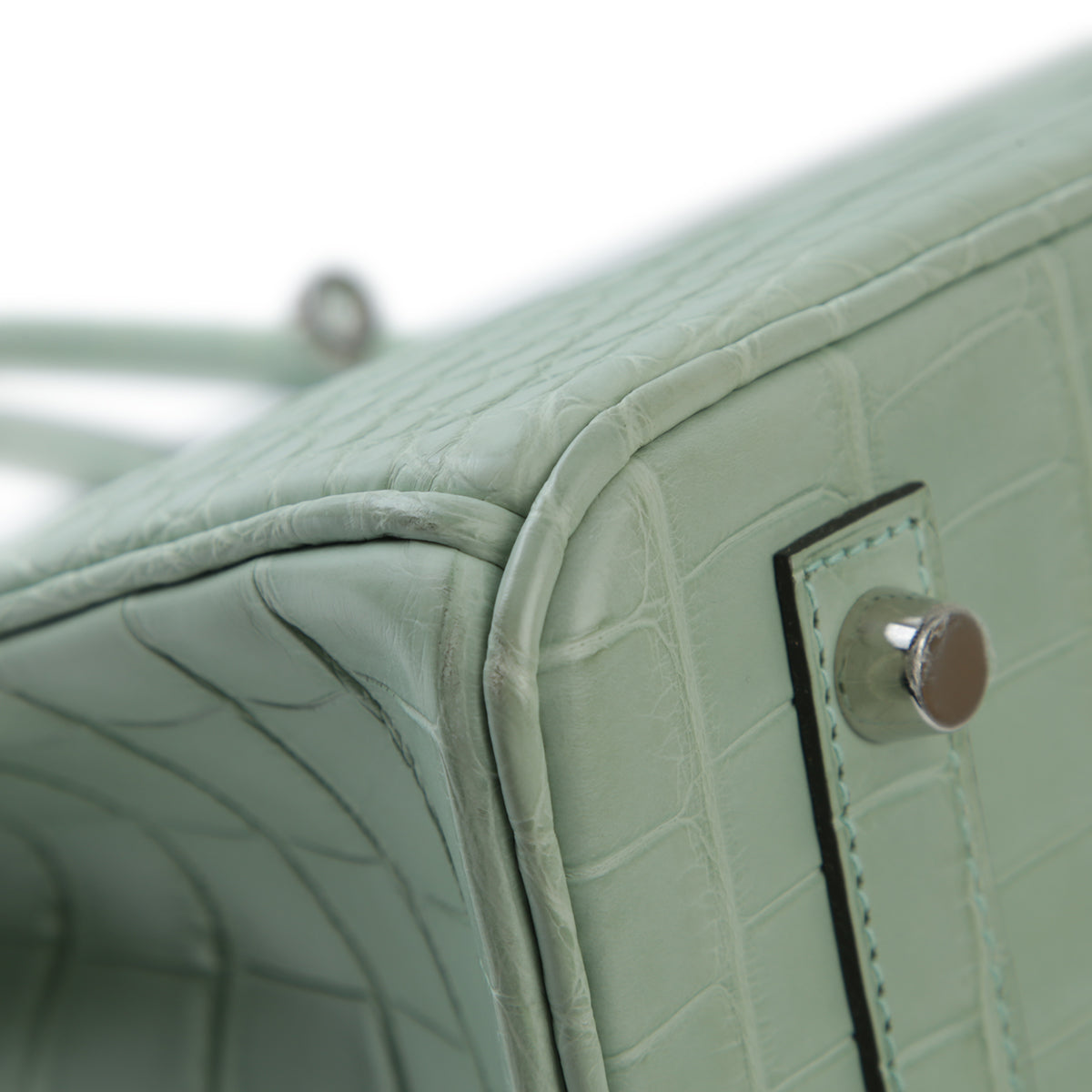 HERMÈS Hermes Birkin 30 Vert Dew Crocodile Alligator Matte