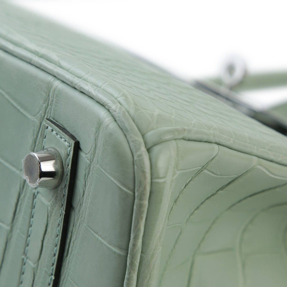 HERMÈS Hermes Birkin 30 Vert Dew Crocodile Alligator Matte