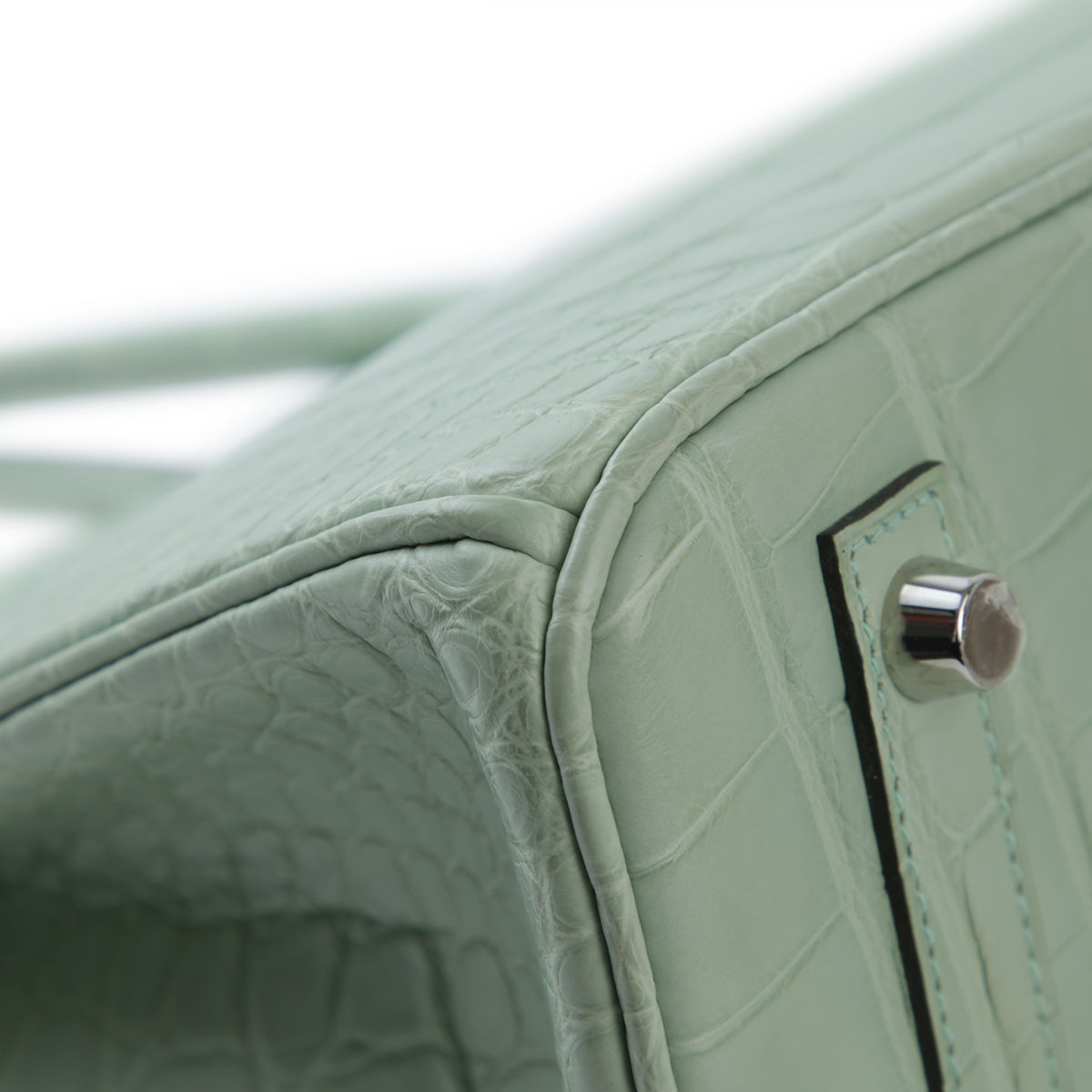 HERMÈS Hermes Birkin 30 Vert Dew Crocodile Alligator Matte