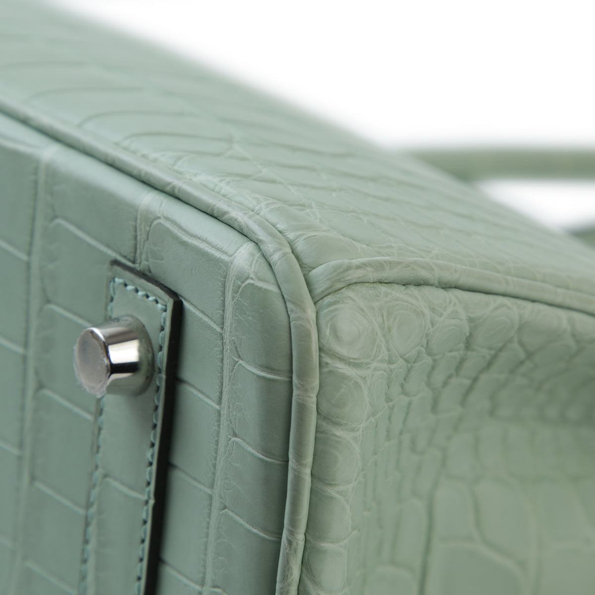 HERMÈS Hermes Birkin 30 Vert Dew Crocodile Alligator Matte