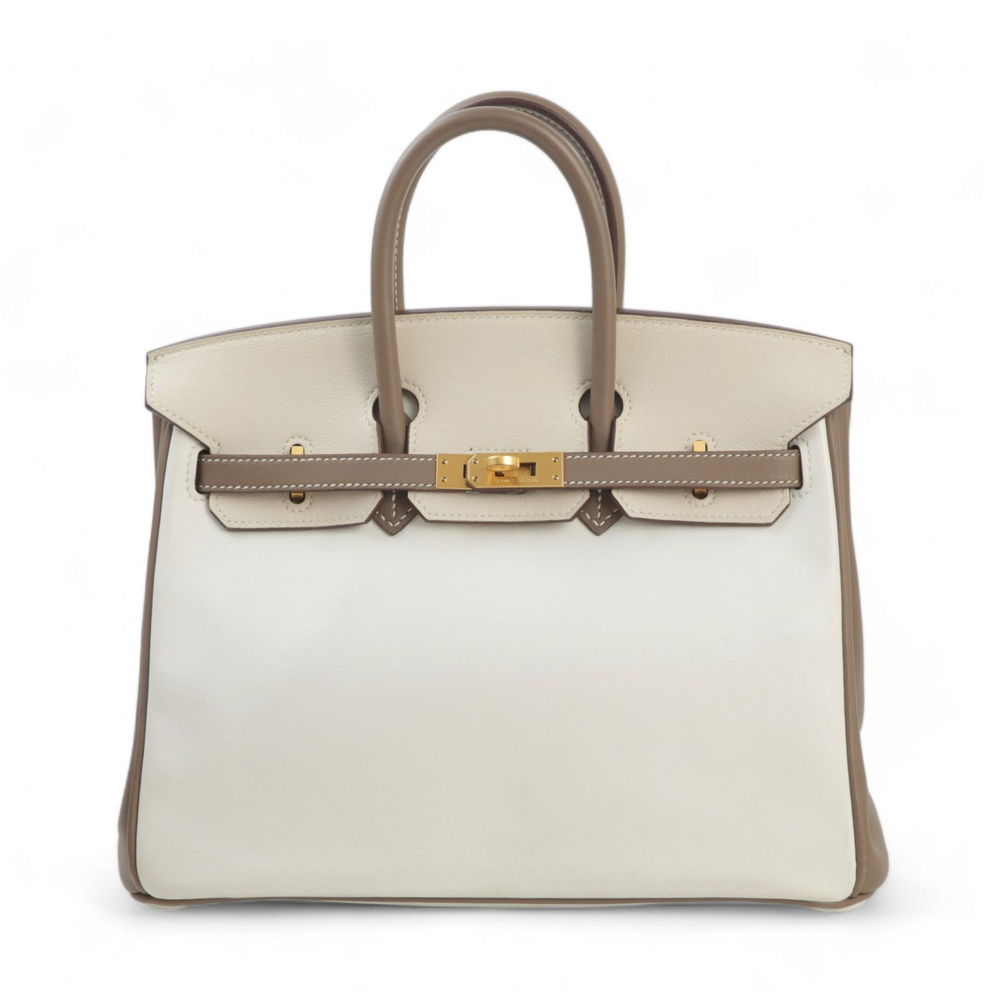 HERMÈS Hermes Special Order Birkin 25 Etoupe Parchemin White