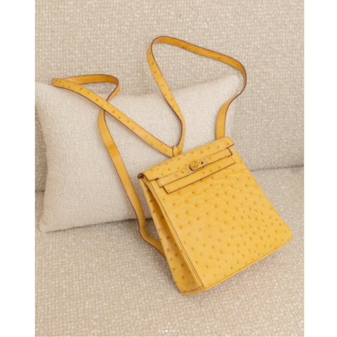 HERMÈS Hermes Kellyad PM Saffron Ostrich