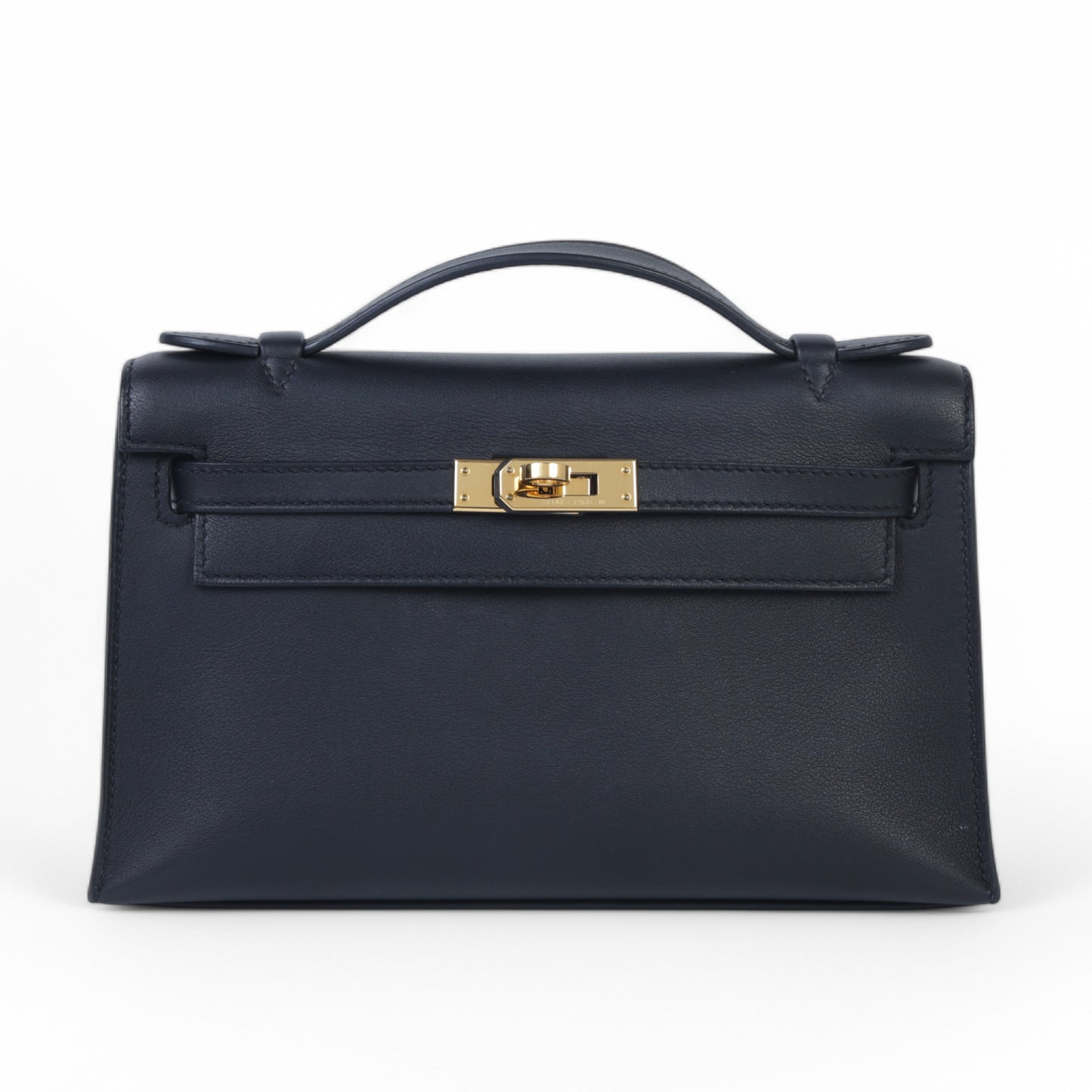 HERMÈS Hermès Kelly Pochette in Black with Gold Hardware