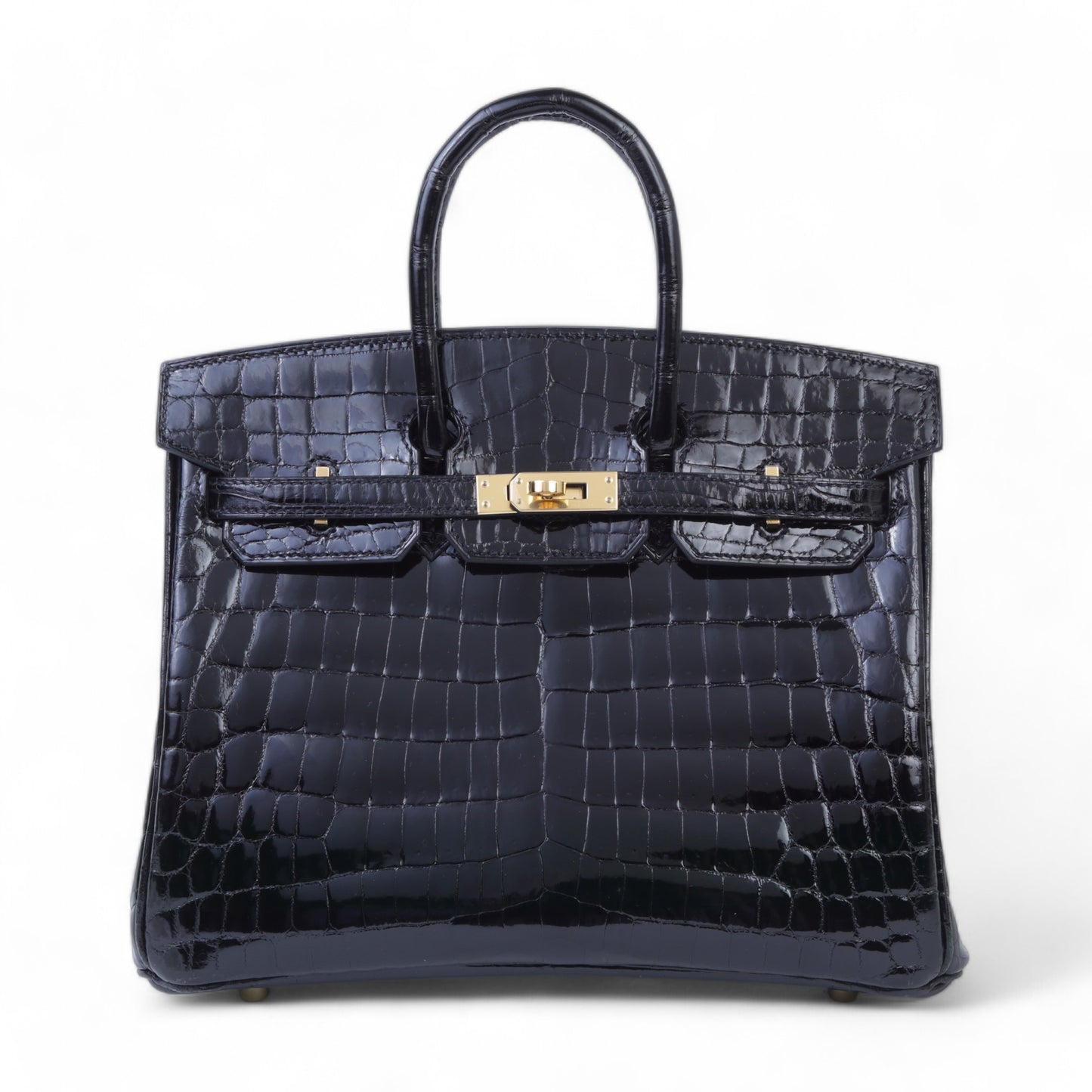HERMÈS Hermes Birkin 25 Black Crocodile Niloticus Lise