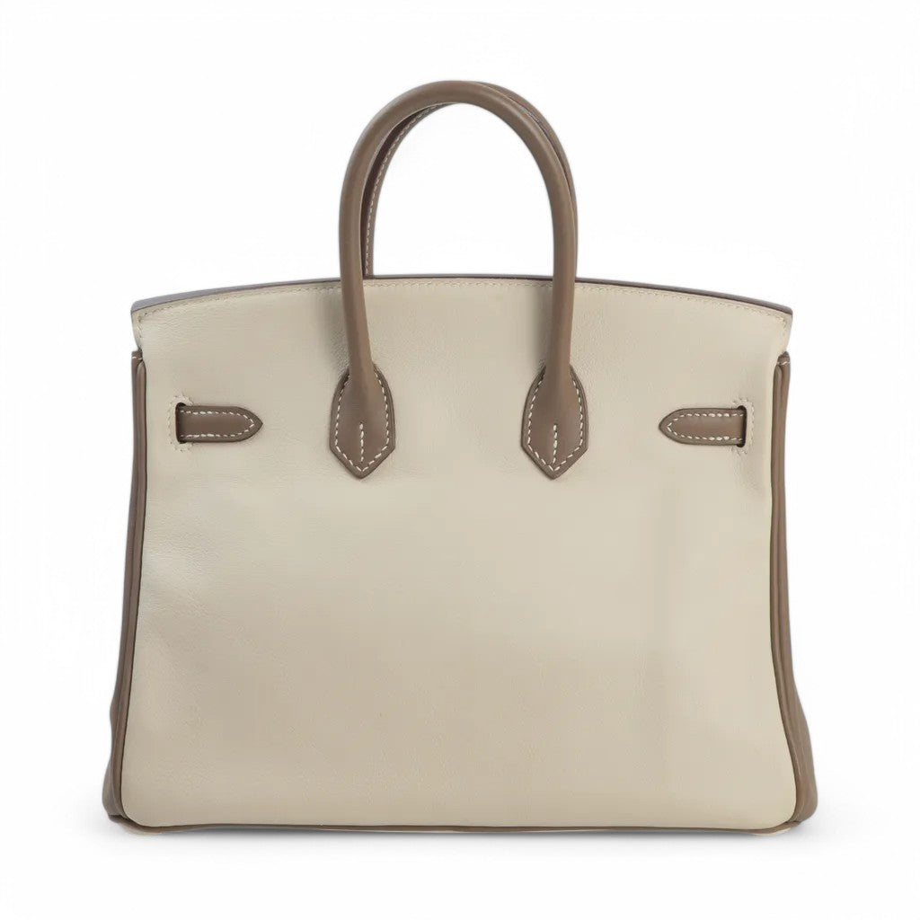HERMÈS Hermes Special Order Birkin 25 Etoupe Parchemin White