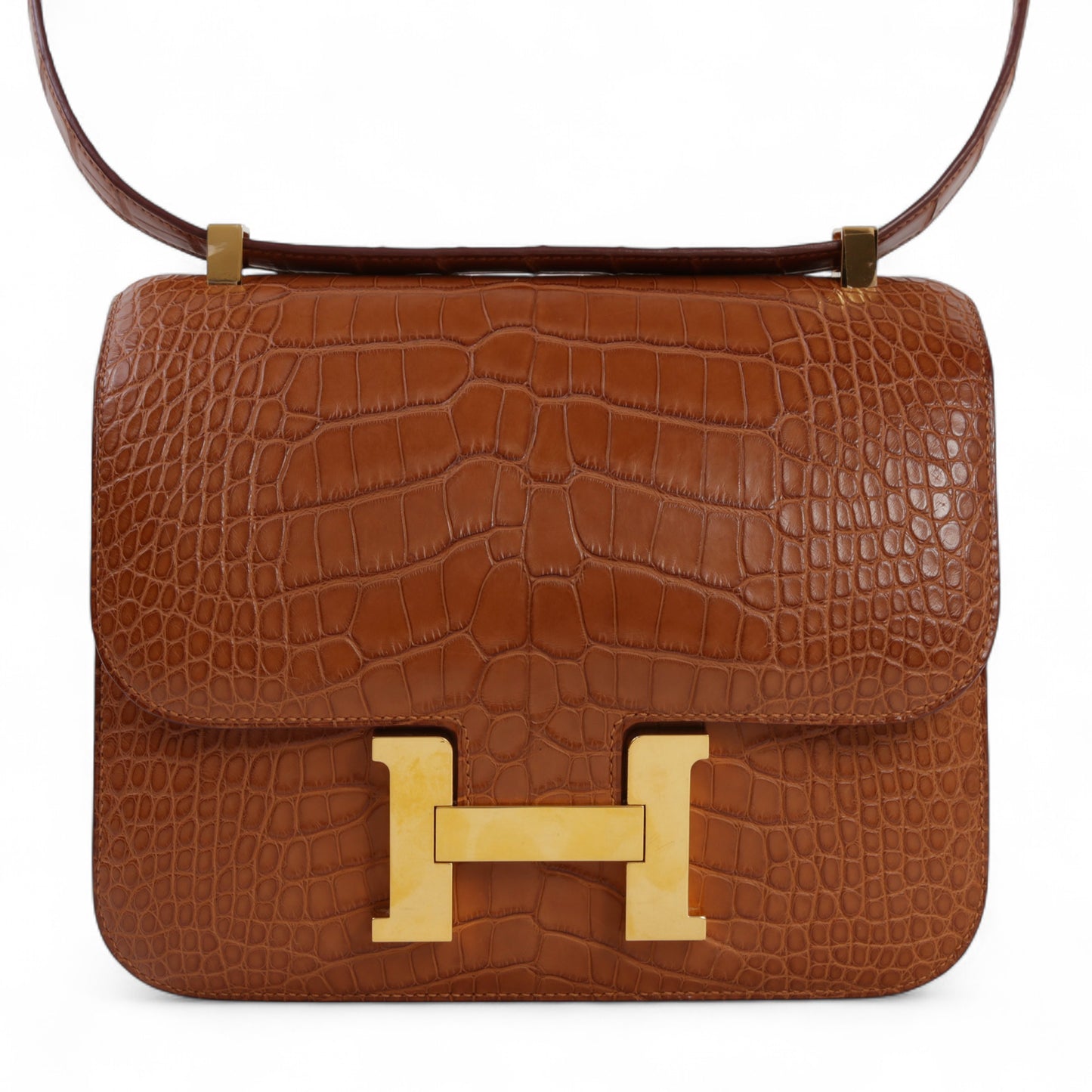 HERMÈS Hermes Constance 24 Gold Crocodile Alligator Matte