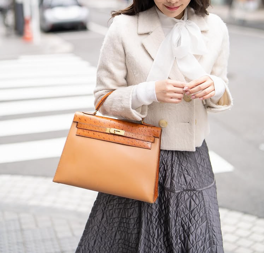 HERMÈS エルメス ケリー 32 ブラウン オーストリッチ