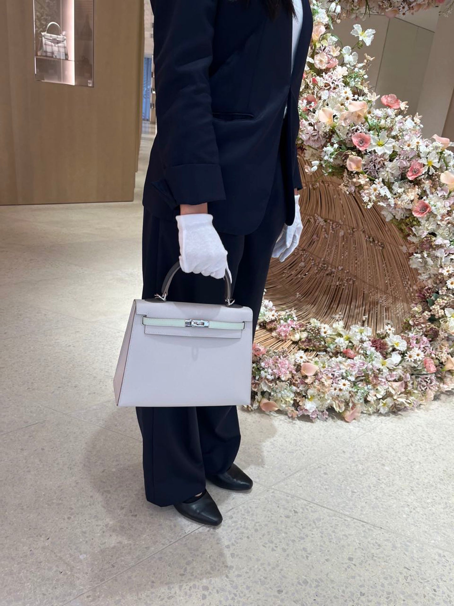 HERMÈS エルメス ケリー25 セリエ グラファイト グリスパル ヴェールフィズ