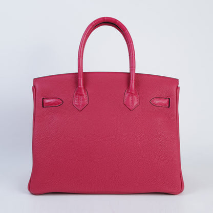 HERMÈS Hermes Birkin 30 Touch Framboise Crocodile Alligator Matte