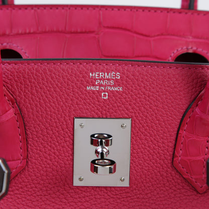 HERMÈS Hermes Birkin 30 Touch Framboise Crocodile Alligator Matte