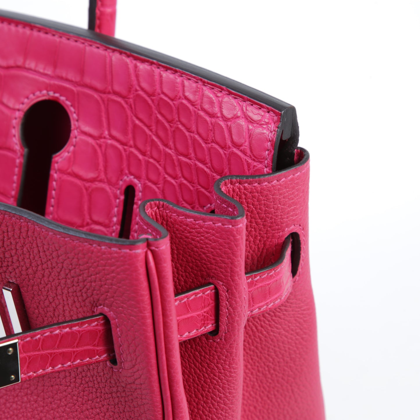 HERMÈS Hermes Birkin 30 Touch Framboise Crocodile Alligator Matte