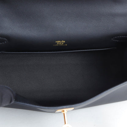 HERMÈS エルメス ポシェットケリー ブラック ピンクゴールド金具