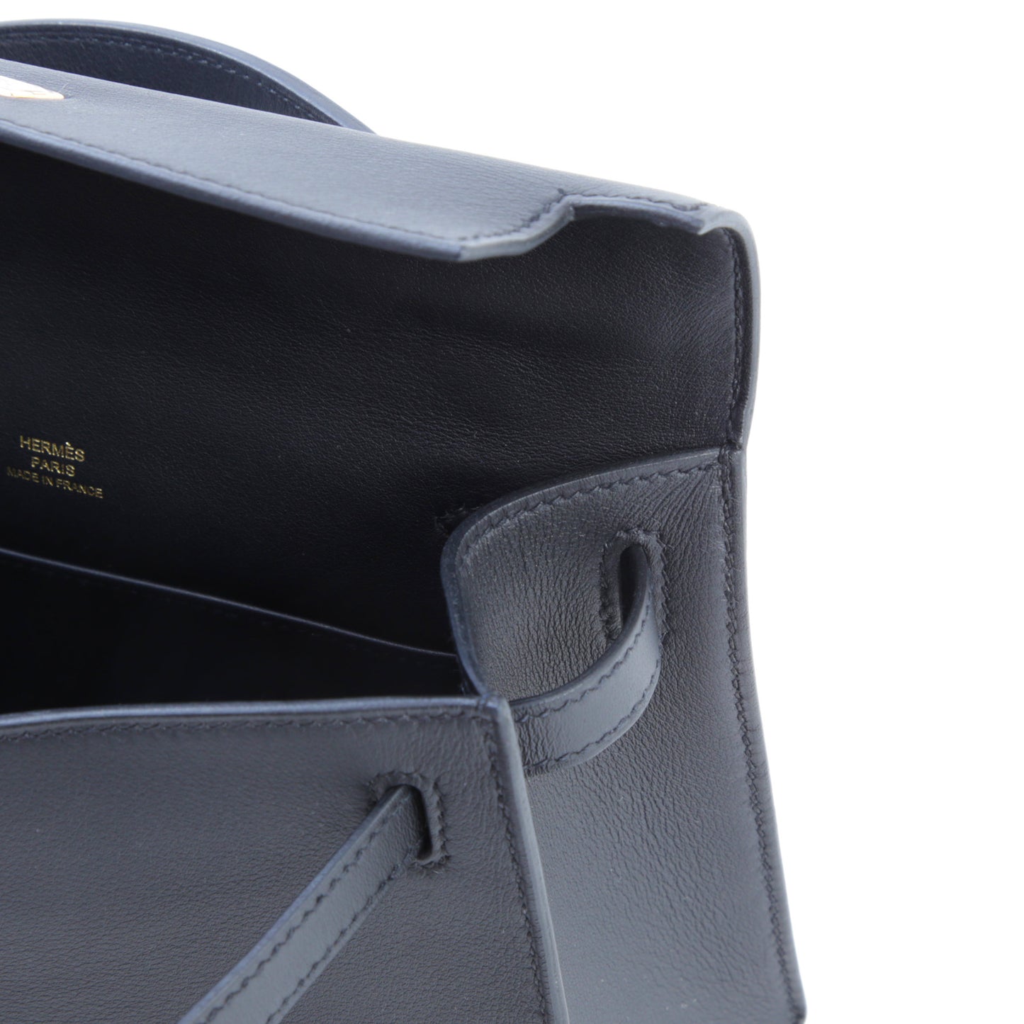 HERMÈS エルメス ポシェットケリー ブラック ピンクゴールド金具