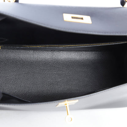 HERMÈS エルメス ケリー32 セリエ ブラック ゴールド金具