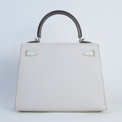 HERMÈS エルメス ケリー25  セリエ グラファイト グリスパル ヴェールフィズ