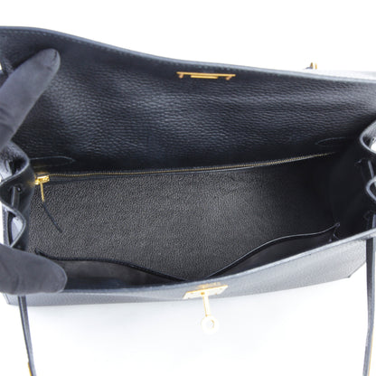 HERMÈS Hermès Kelly 32 Sellier Noir with Gold Hardware