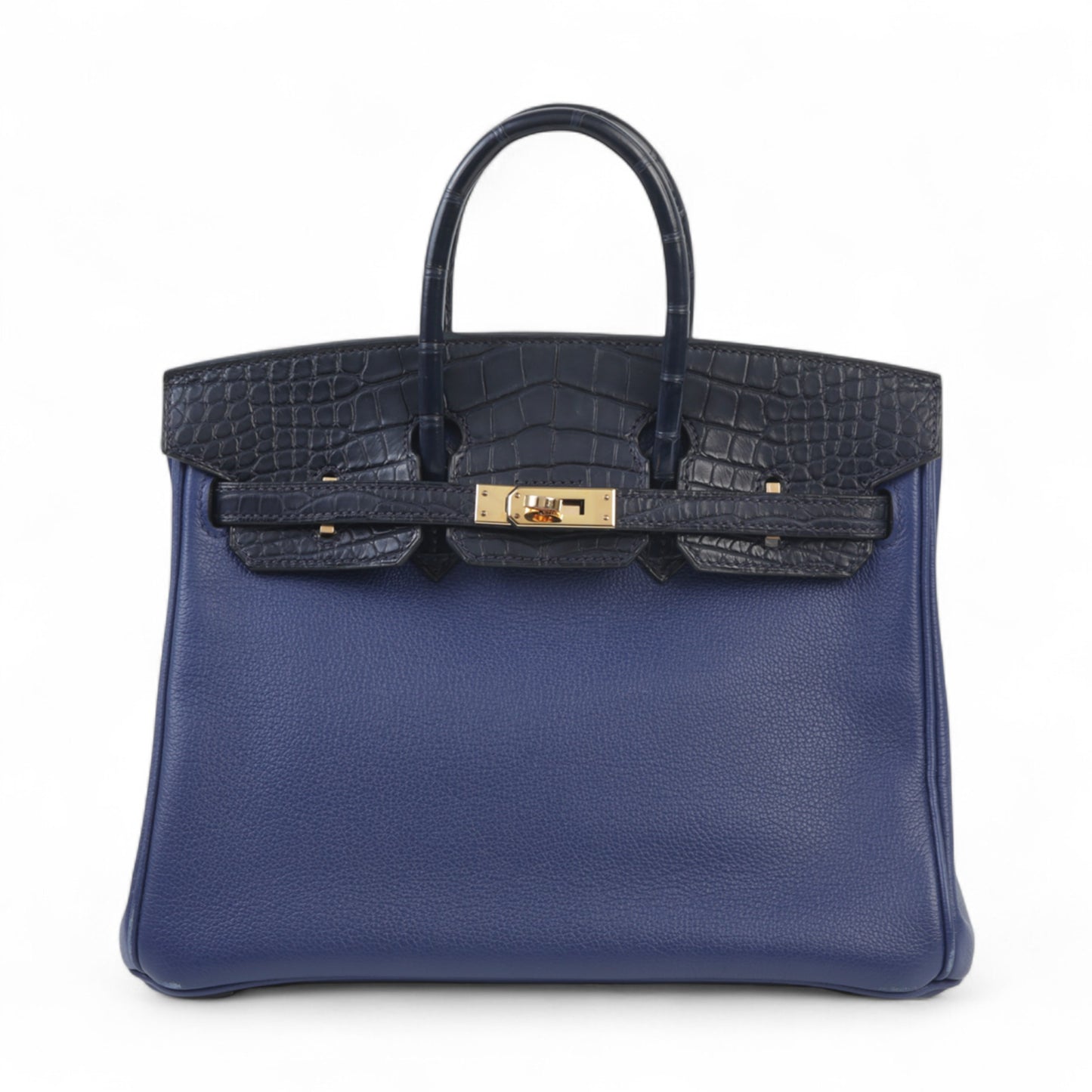 HERMÈS Hermes Birkin 25 Touch Blue Saphir Blue Marine Crocodile Alligator Matte
