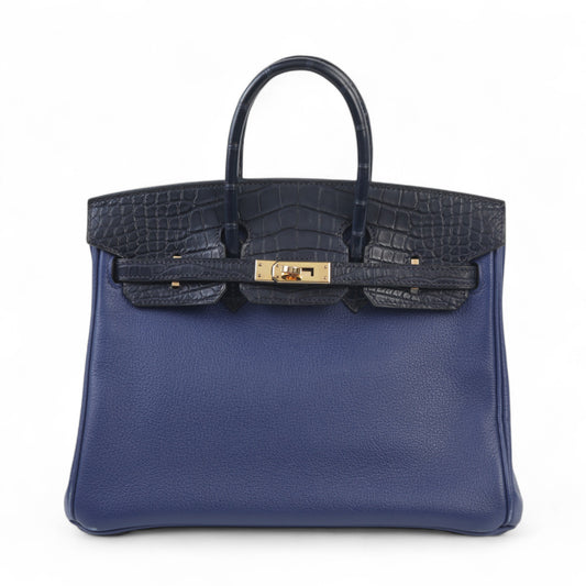 HERMÈS エルメス バーキン25 タッチ ブルーサフィール ブルーマリン クロコダイル アリゲーター マット